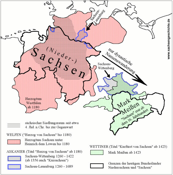 Sachsenkarte | Sachsengeschichte.de